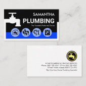 White Faucet Blue Water Pipe Frame Visitenkarte (Vorne/Hinten)