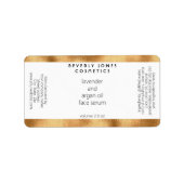 White & Faux Gold Modern Cosmetics Dropper Bottle Adressaufkleber (Vorne)