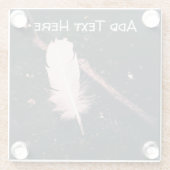 White Feather and Twig on Walking Path Glasuntersetzer (Rückseite)