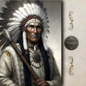 White Feather Chief & Tomahawk Decoupage Seidenpapier