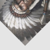 White Feather Chief & Tomahawk Decoupage Seidenpapier (Ausschnitt)