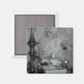 White Feather Christmas Tree Magnet (Vorderseite/Rückseite)