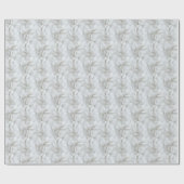 White Feather Muster Bridal Geschenkpapier (Flach)