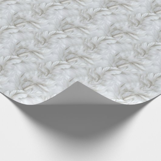 White Feather Muster Bridal Geschenkpapier (Ecke)