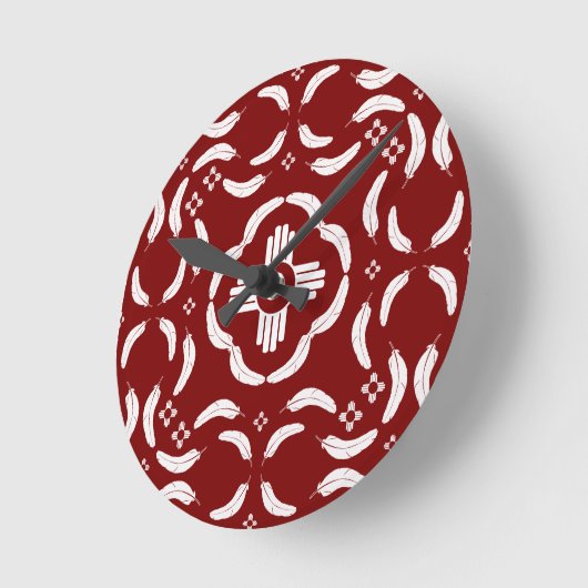 White Feather ZIa Runde Wanduhr (Winkel)