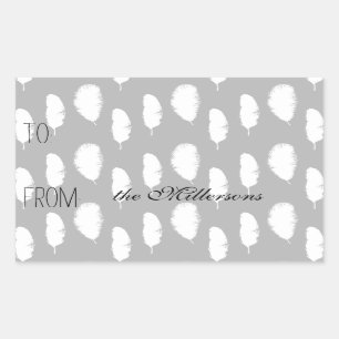 White Feathers Geschenkmarke Rechteckiger Aufkleber