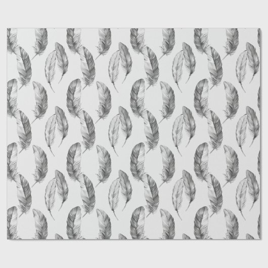 White Feathers Geschenkpapier (Flach)