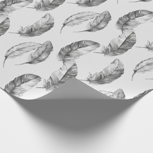 White Feathers Geschenkpapier (Ecke)