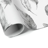 White Feathers Geschenkpapier (Rolleneckpunkt)