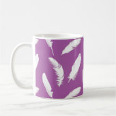 White Feathers on Amethyst Lila Kaffeetasse (Links)