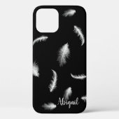 White Feathers on Black Case Mate iPhone Case (Rückseite)