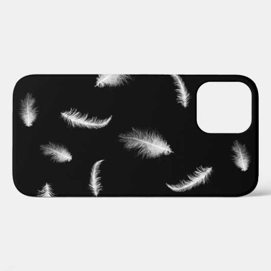 White Feathers on Black Case Mate iPhone Case (Rückseite (Horizontal))
