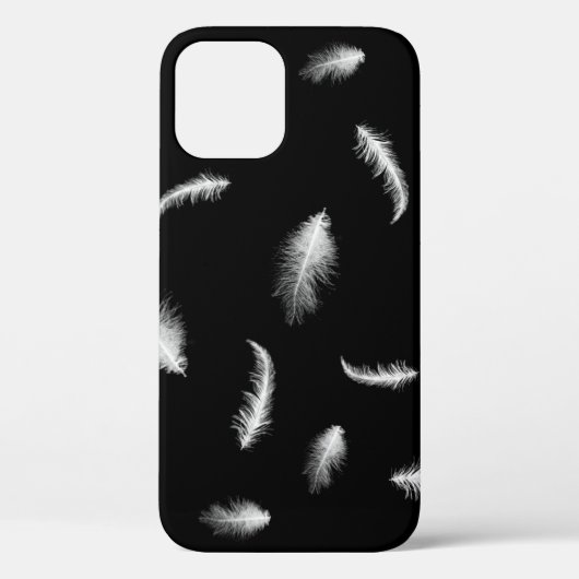 White Feathers on Black Case Mate iPhone Case (Rückseite)