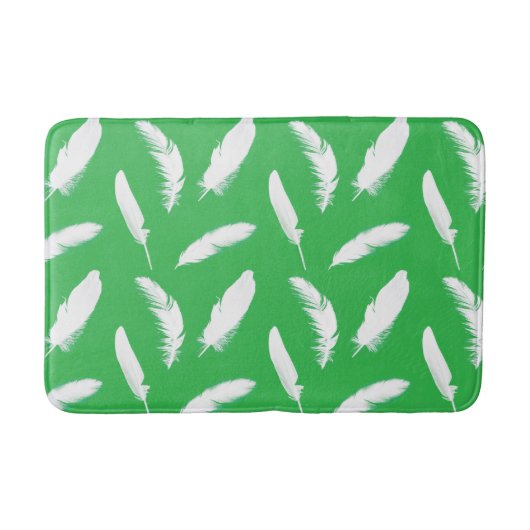White Feathers on Jade Green Badematte (Vorderseite)