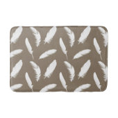 White Feathers on Taupe Tan Badematte (Vorderseite)