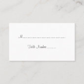 White Feathers Platzkarte 2 (Rückseite)