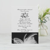 White Feathers Probe Dinner Einladung (Stehend Vorderseite)