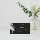 White Feathers Wedding Website Card Begleitkarte (Stehend Vorderseite)