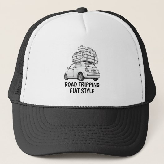 White Fiat Car Hat Truckerkappe (Vorderseite)