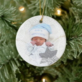 White Filigree - einseitig Keramik Ornament