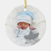 White Filigree - einseitig Keramik Ornament (Vorne)