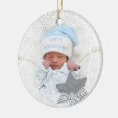 White Filigree - einseitig Keramik Ornament (Links)