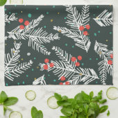 White Fir Branches und Mistletoe Geschirrtuch (Gefaltet)