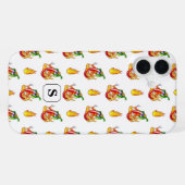 White Firefighter Fun Red & Yellow Flame Design iPhone Hülle (Rückseite (Horizontal))