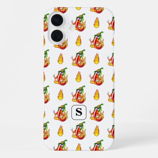 White Firefighter Fun Red & Yellow Flame Design iPhone Hülle (Rückseite)