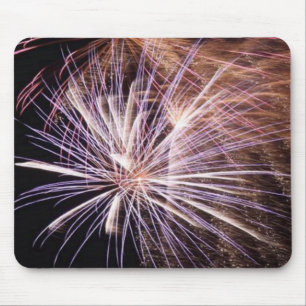 White Fireworks Mousepad