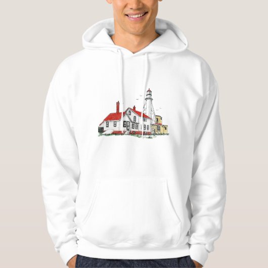 White Fish Point Lighthouse Michigan Hoodie (Vorderseite)