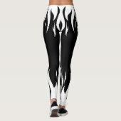 White Flame Black Leggings für Sport & Fitness (Rückseite)