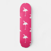 White Flamingo auf Neon Hot Pink Skateboard (Vorderseite)