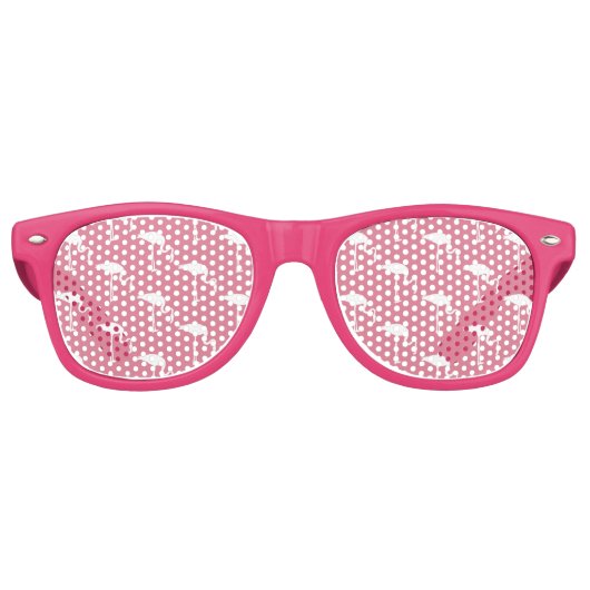 White Flamingo Print Partybrille (Vorderseite)