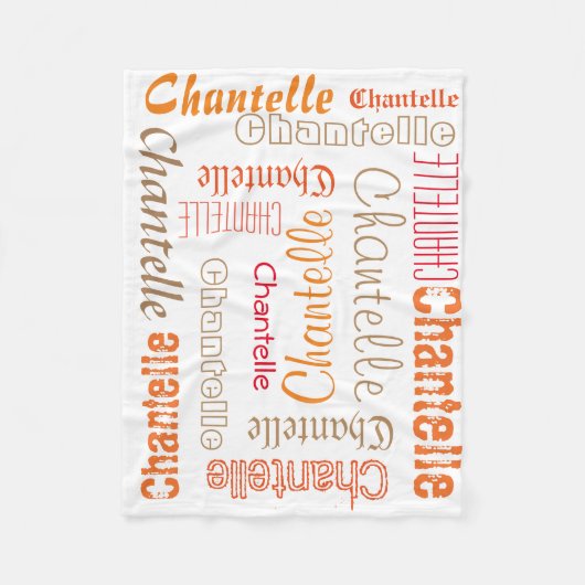 White Fleece Blankname Collage Autunm Fall (Vorderseite)