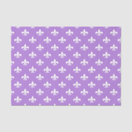 White Fleur-de-lis on Lavender Lila Seidenpapier