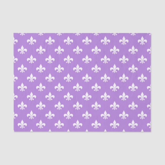 White Fleur-de-lis on Lavender Lila Seidenpapier (Vorderseite)