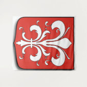 White Fleur-de-Lis Shield - Mobilität und Eleganz Wandteppich (Vorderseite (Horizontal))