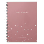 White Floating Hearts Grateful Quote Notebook Notizblock (Vorderseite)