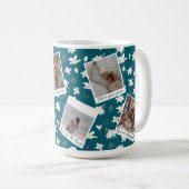 White Floral 6 Foto Collage - Custom Mother's Day Kaffeetasse (VorderseiteRechts)