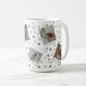 White Floral 6 Foto Collage - Custom Mother's Day Kaffeetasse (VorderseiteRechts)