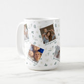 White Floral 6 Foto Collage - Custom Mother's Day Kaffeetasse (Vorderseite Links)