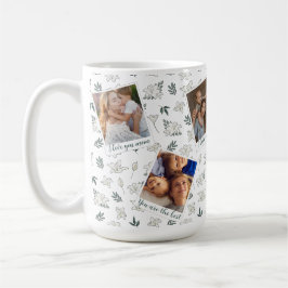 White Floral 6 Foto Collage - Custom Mother's Day Kaffeetasse