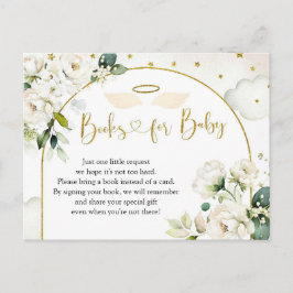 White Floral Angel Baby Heaven Sent Books for Baby Einladungspostkarte