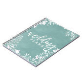 White Floral Any Color Watercolor Hochzeitsplaner Notizblock (Linke Seite)