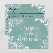 White Floral Any Colour Bridge Wedding Rezept Card Postkarte (Vorne/Hinten)