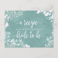 White Floral Any Colour Bridge Wedding Rezept Card
