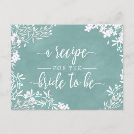 White Floral Any Colour Bridge Wedding Rezept Card Postkarte