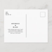 White Floral B/W Monogram Wedding Save the Date Postkarte (Rückseite)