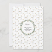 White Floral baby shower + diaper raffle Einladung (Rückseite)